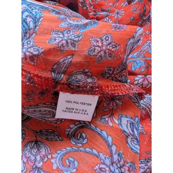 NWT Misa Los Angeles Kiera Paisley-print Tiered Maxi Dress Size M Red #1B456 - Picture 10 of 10